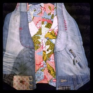 Patchwork Denim vest